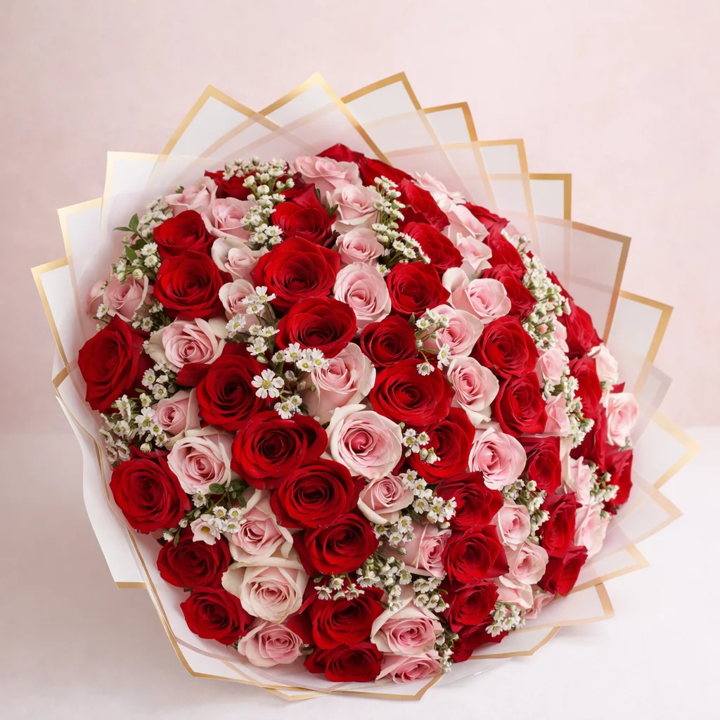 Dualidad Imperial - 120 rosas en dos colores