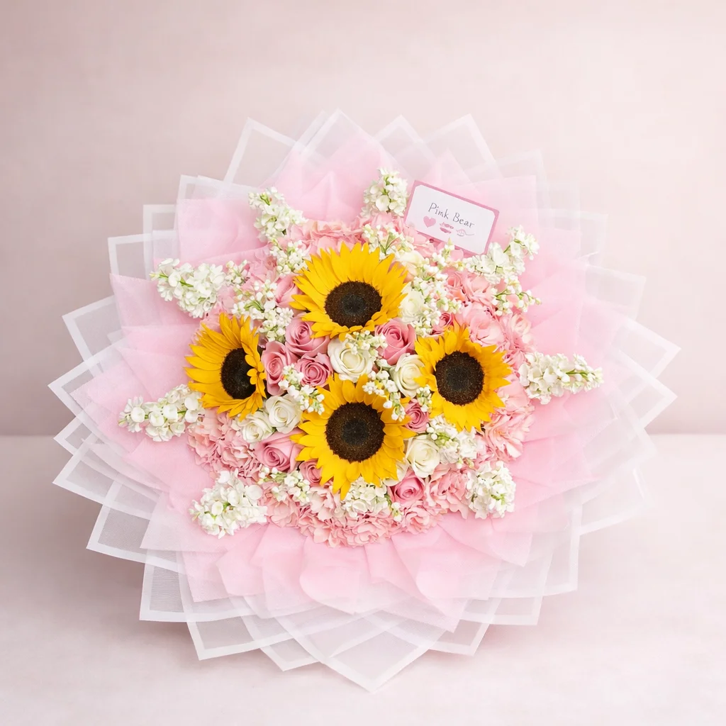 Sol Imperial - Arreglo con girasoles y rosas